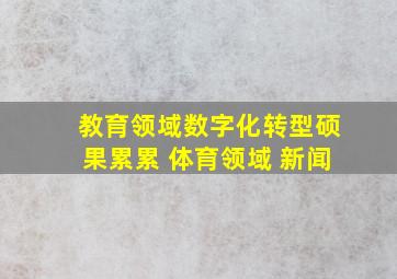 教育领域数字化转型硕果累累 体育领域 新闻